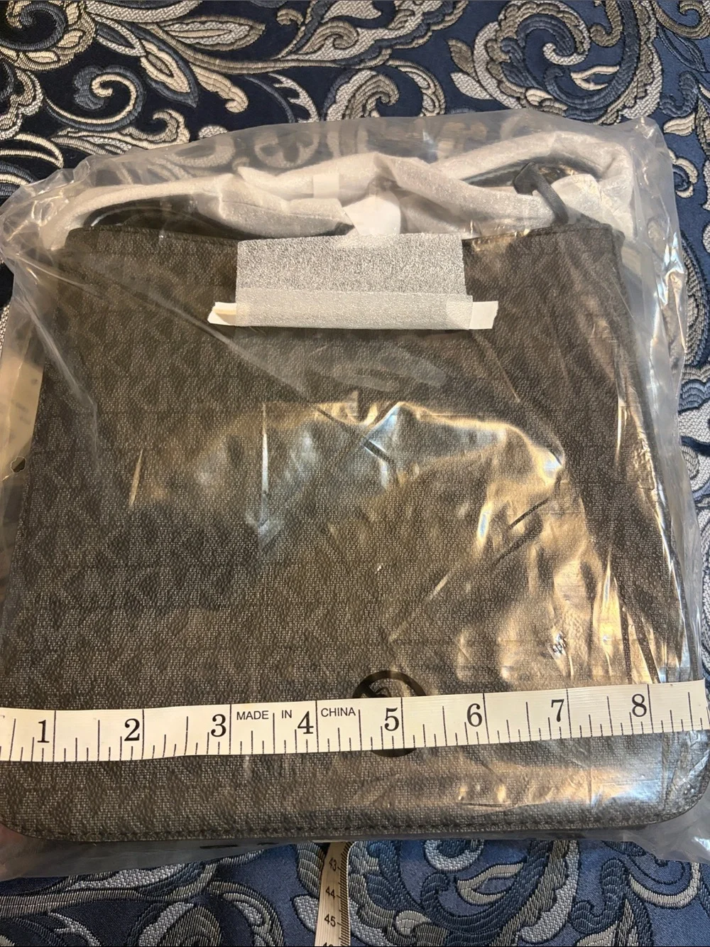 Michael Kors Black Logo-Print Crossbody with Branded Strap